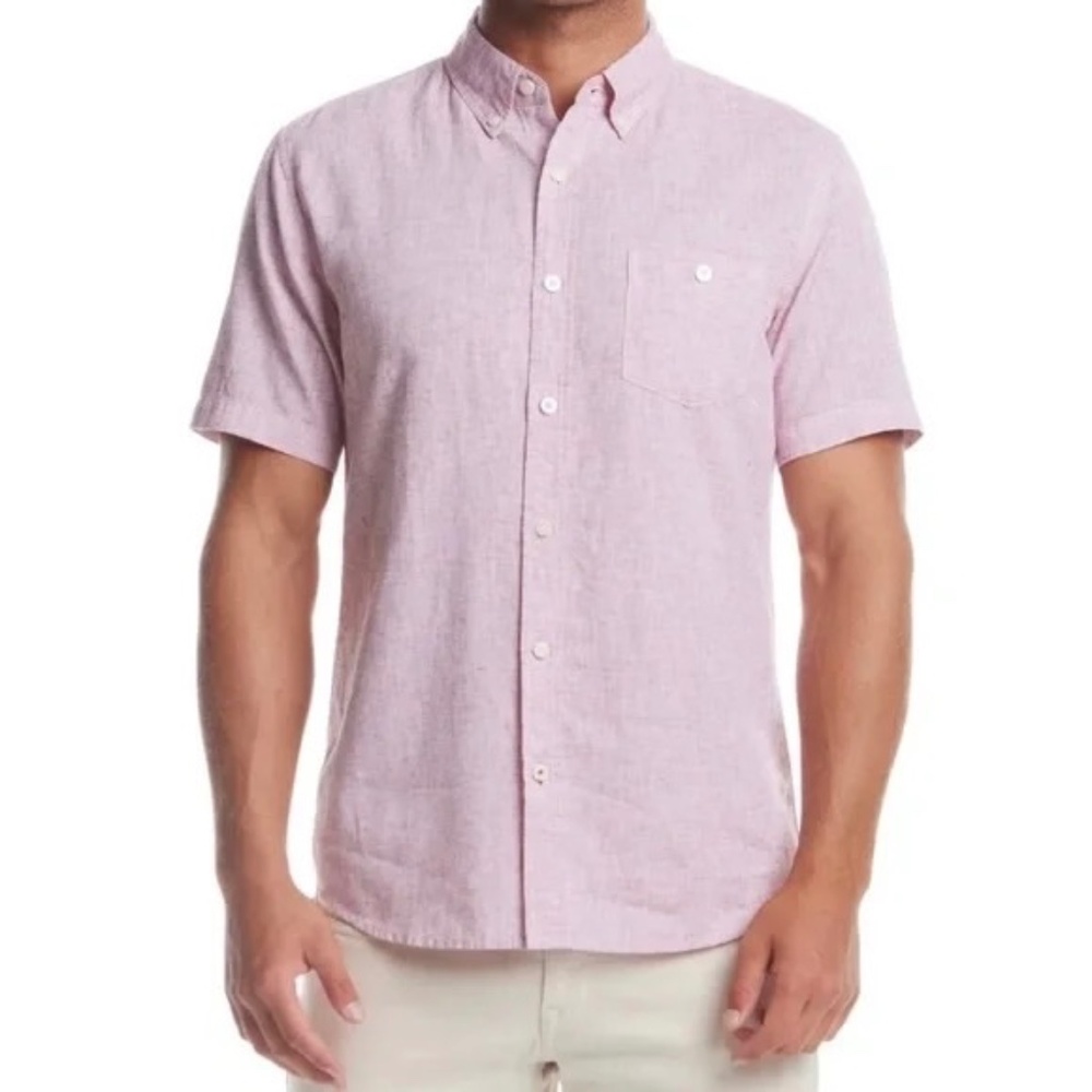 Weatherproof Pink Casual Button Down Shirt Lightweight Cotton